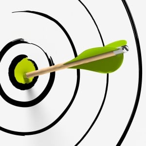 cible et flèche au centre - succès, stratégie et précision
