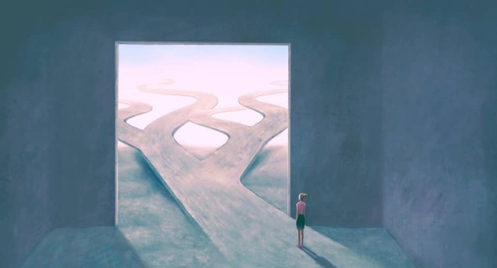 personne qui doit choisir son chemin