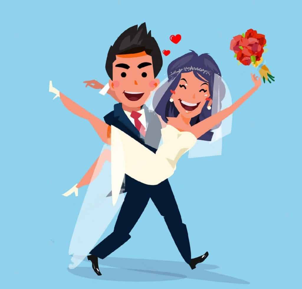 un marié qui porte sa nouvelle femme dans les bras le jour du mariage